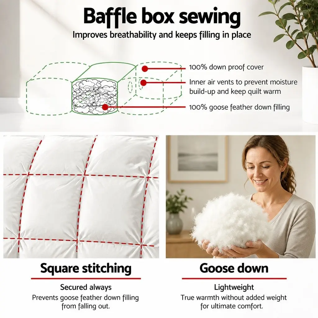 Single Goose Down Feather Quilt 700GSM