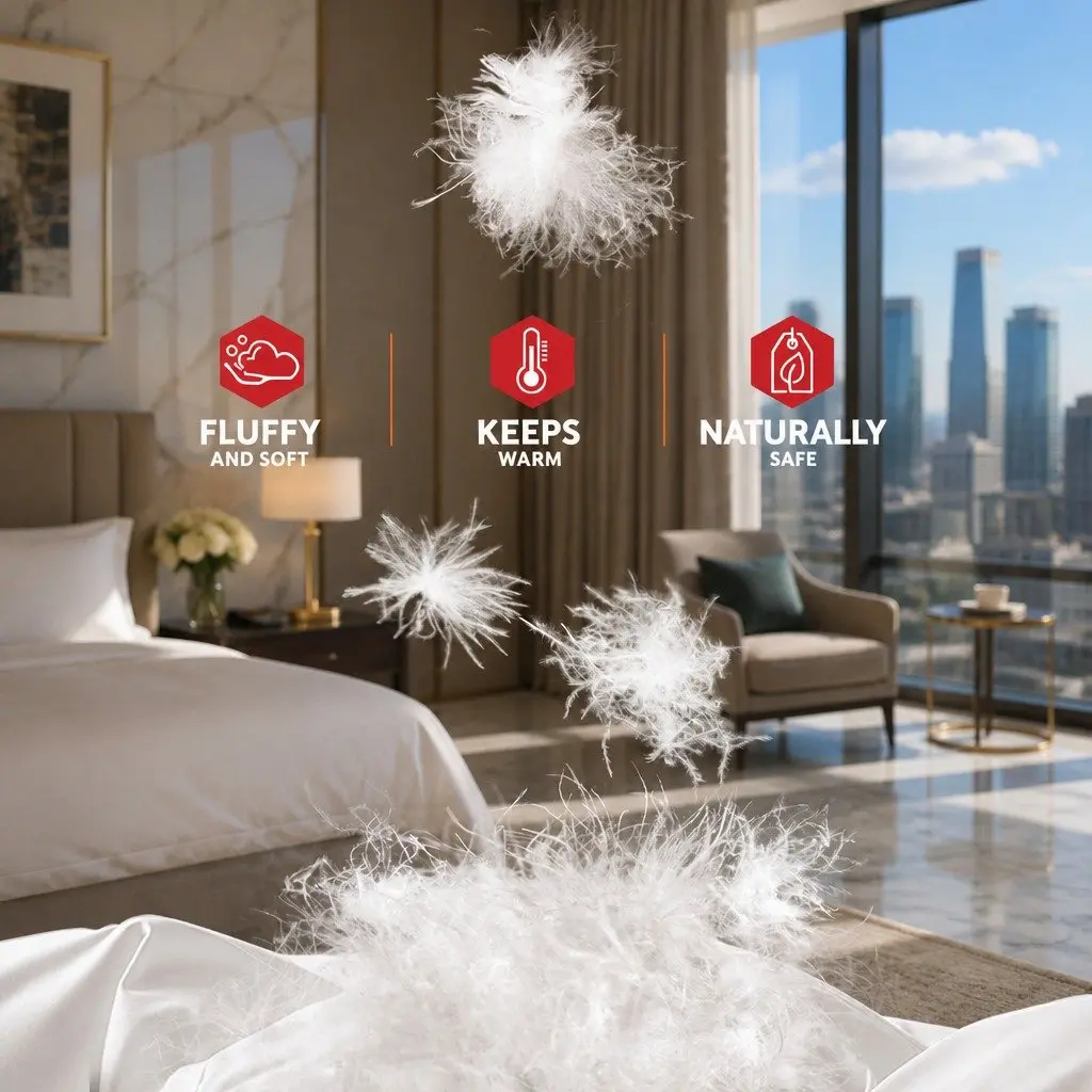 Goose Down Feather Quilt Super King Winter Weight 800GSM White