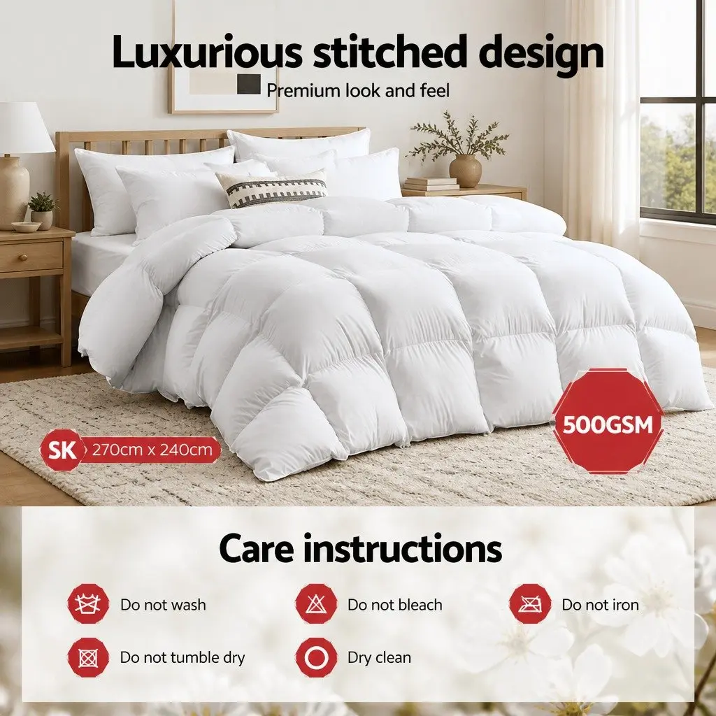 Super King Goose Down Feather Quilt