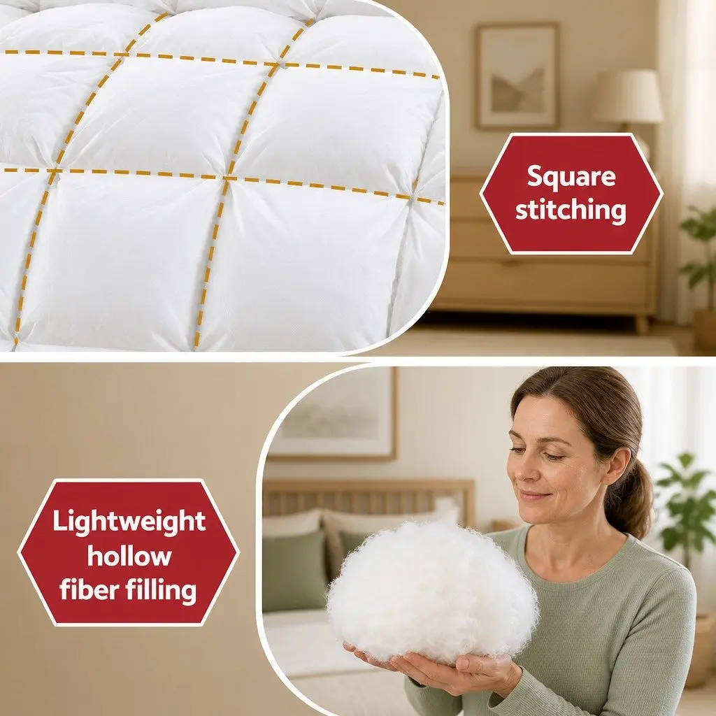 Super King Microfibre Quilt 400GSM All Season Duvet Comforter Baffle Box White