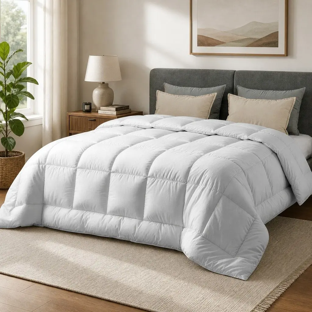 Wool Quilt Super King Winter 500GSM Baffle Box Construction White