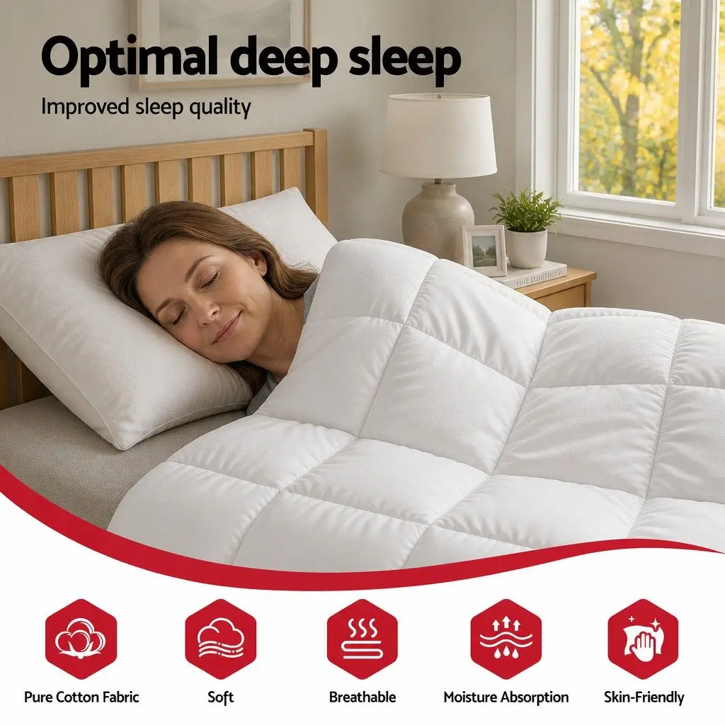Wool Quilt Super King Winter 500GSM Baffle Box Construction White