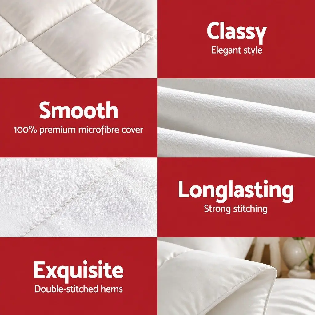 Wool Quilt Super King Winter 500GSM Baffle Box Construction White