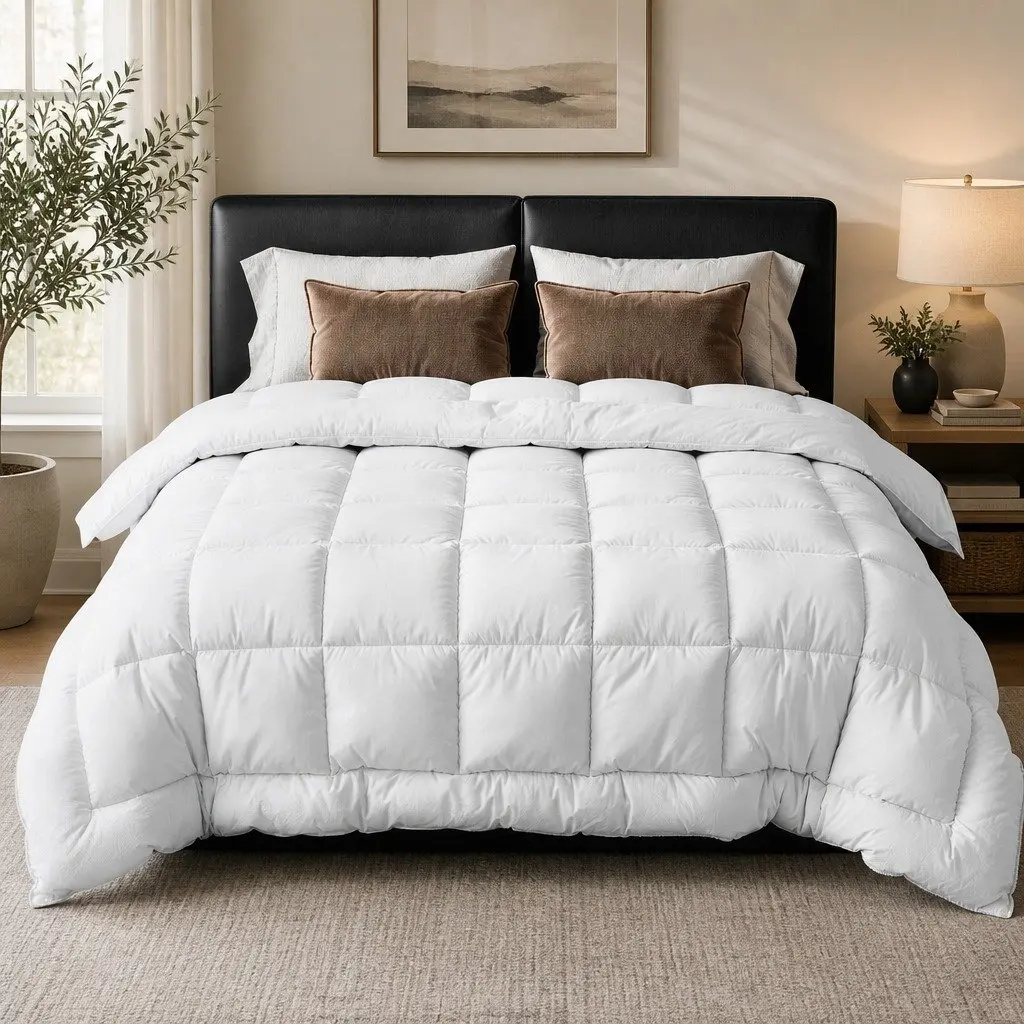 Wool Quilt Queen Size 800GSM Winter Doona Baffle Box Construction Extra Thick Bedding