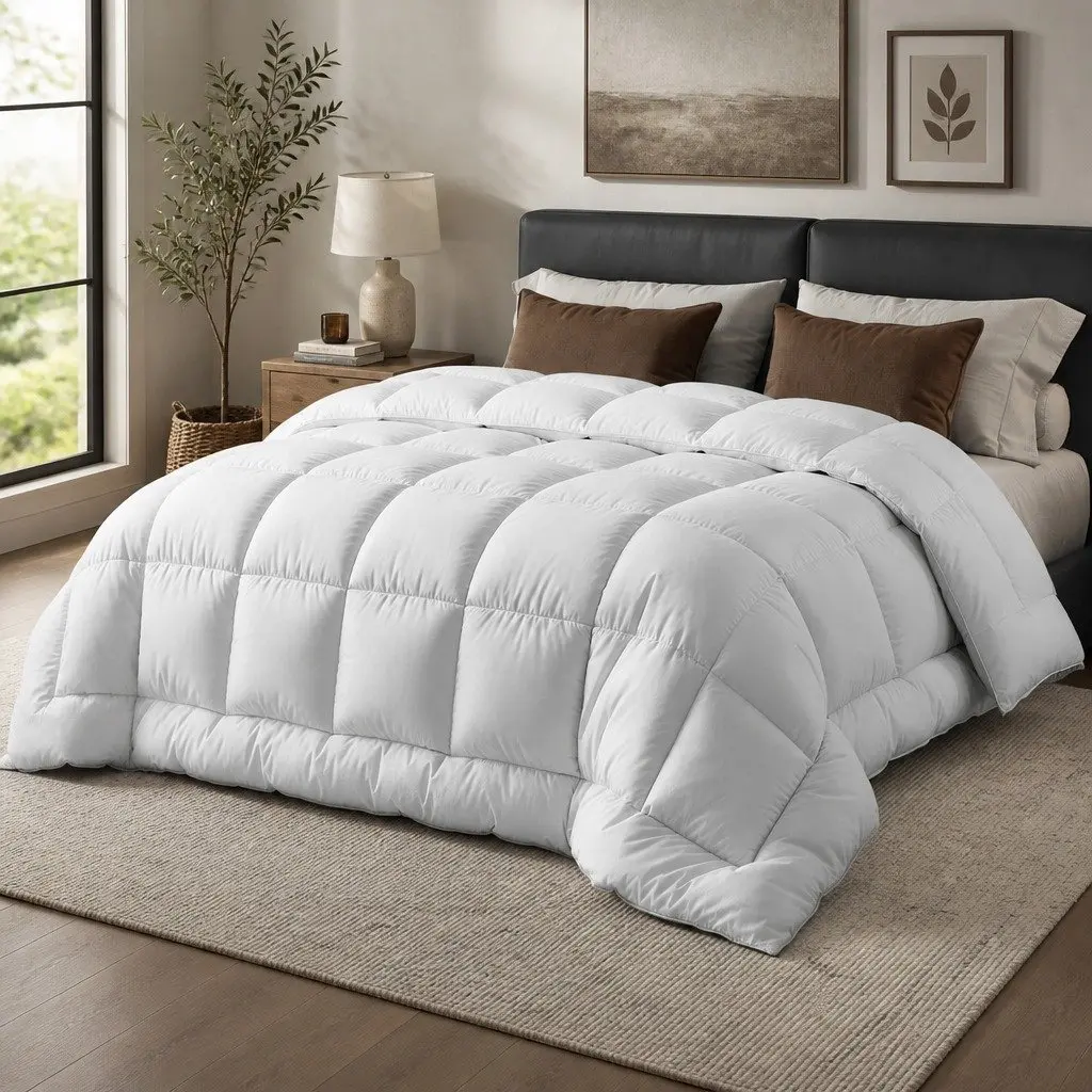 Wool Quilt Queen Size 800GSM Winter Doona Baffle Box Construction Extra Thick Bedding
