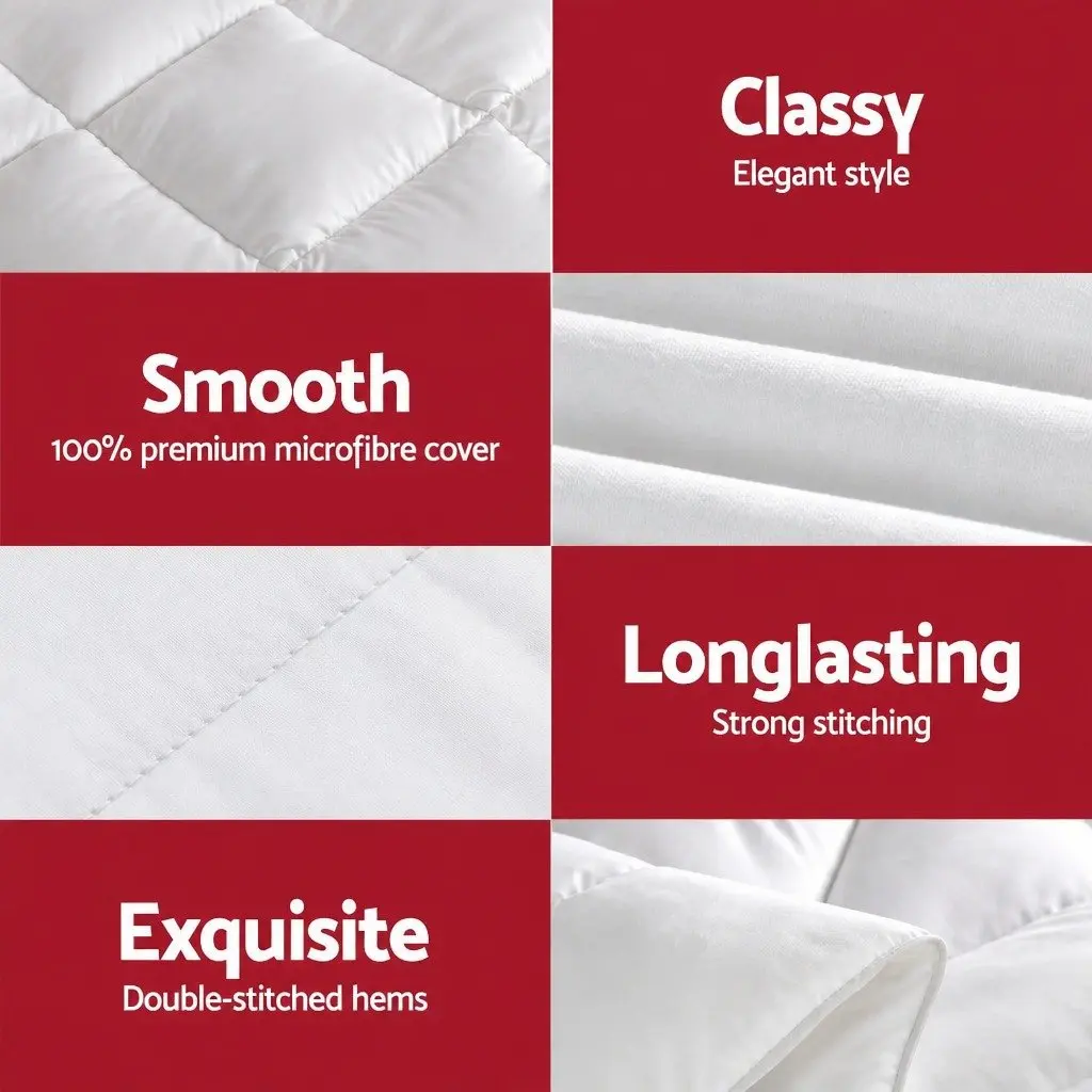 Wool Quilt Queen Size 800GSM Winter Doona Baffle Box Construction Extra Thick Bedding