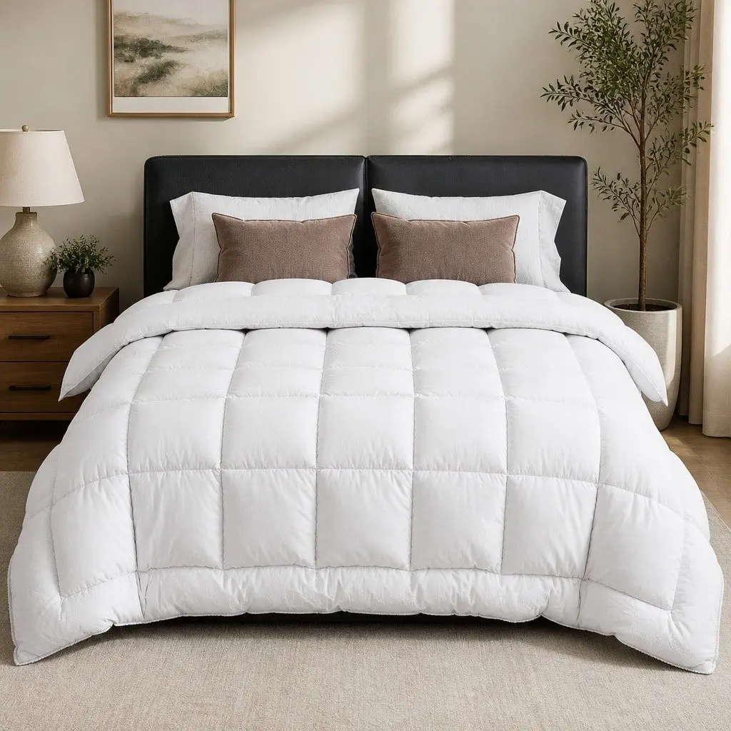 Wool Quilt Super King Winter 800GSM Baffle Box Construction Bed Bedding