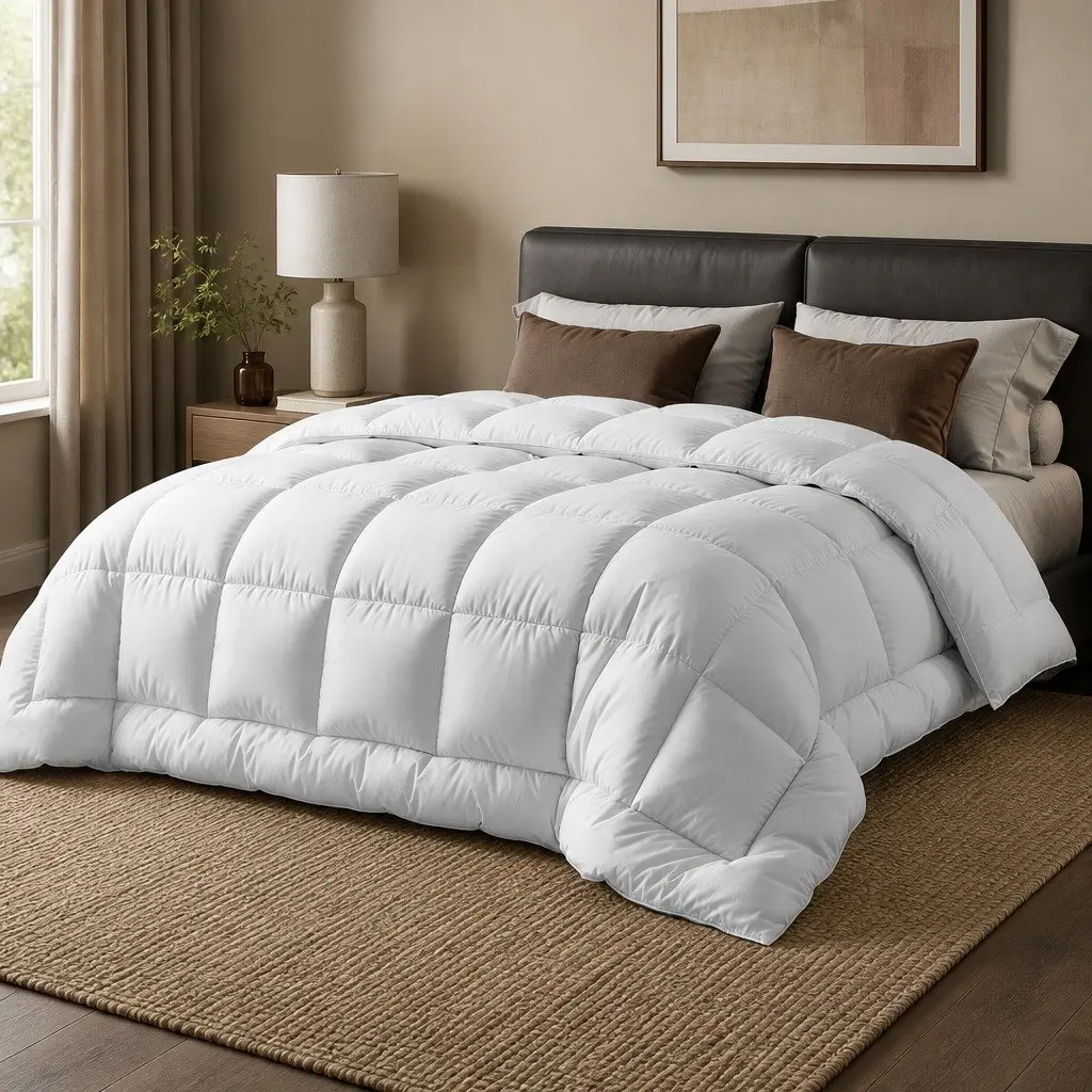 Wool Quilt Super King Winter 800GSM Baffle Box Construction Bed Bedding