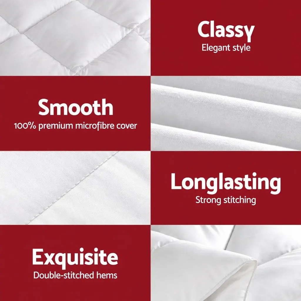 Wool Quilt Super King Winter 800GSM Baffle Box Construction Bed Bedding