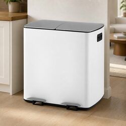 Specifications of 40L White Dual Compartment Waste Bin