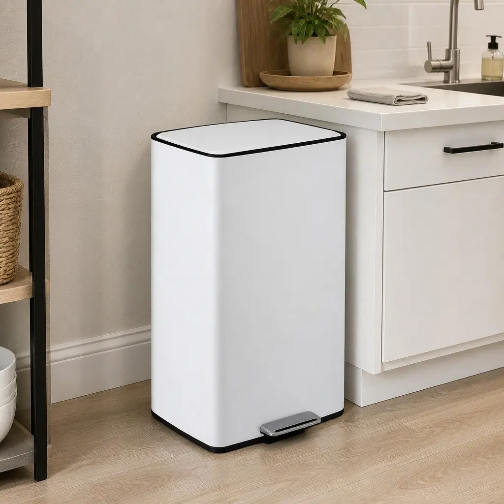 Pedal Bins Kitchen 40L Hands-Free Soft-Closing Dustbin