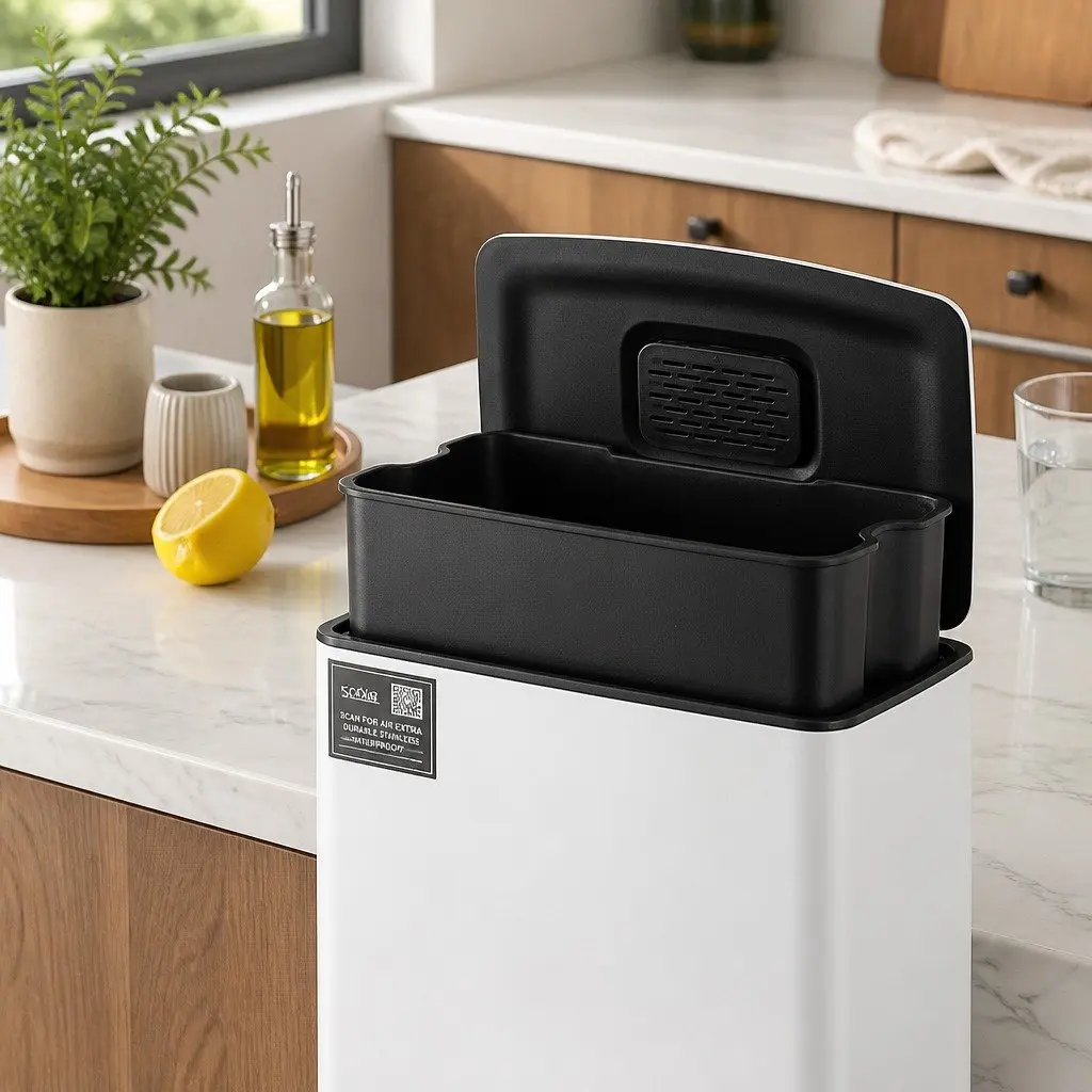 Pedal Bins Kitchen 40L Hands-Free Soft-Closing Dustbin