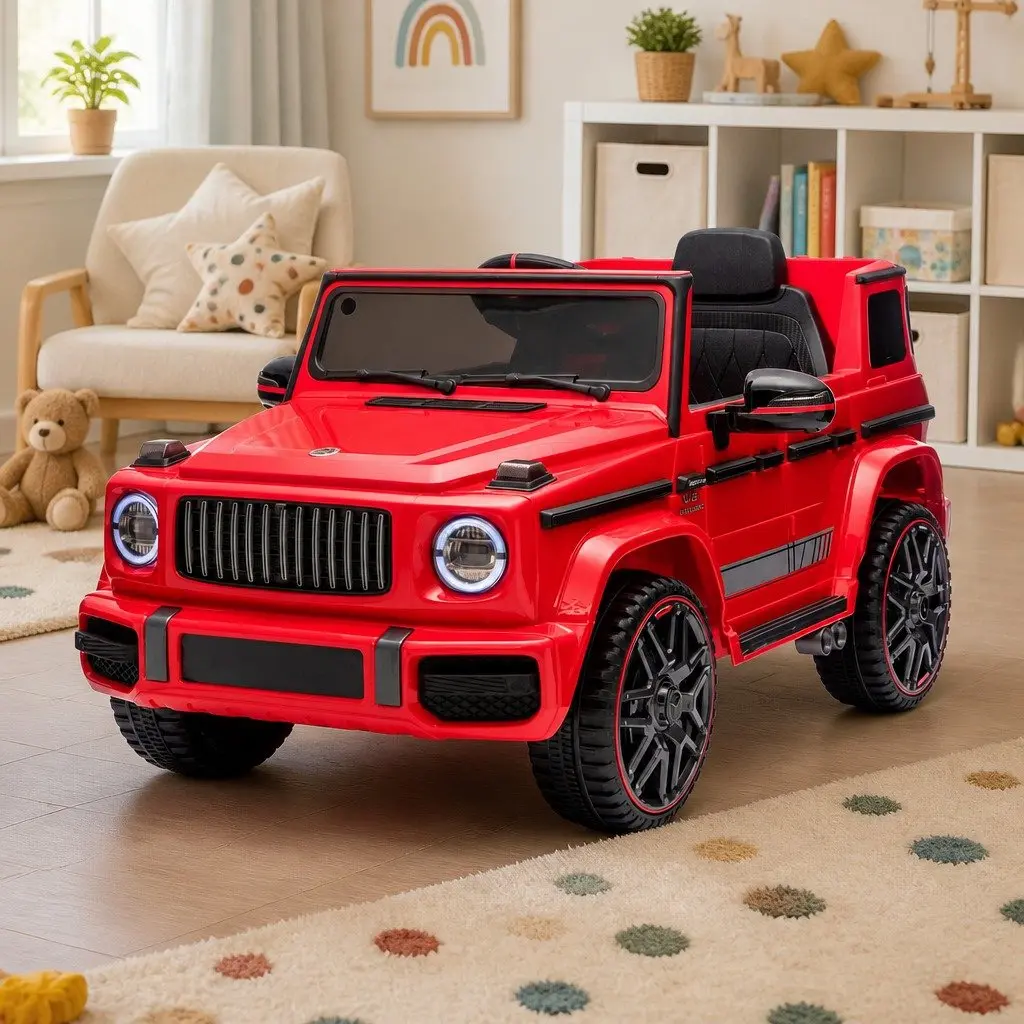 Kids Ride On Car Red 12V Battery Remote Control for Outdoor Use