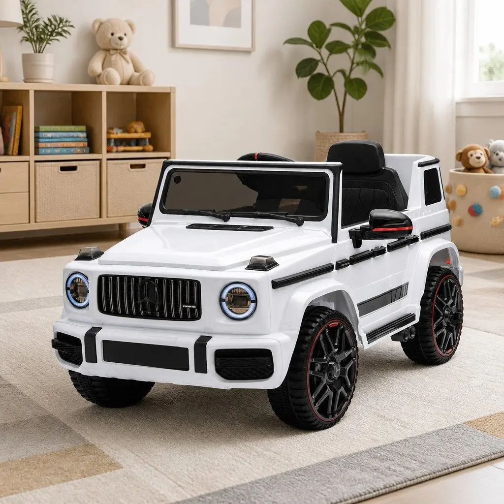 Kids Electric Ride On Car G63 Remote Control Toy White 3-4 Years