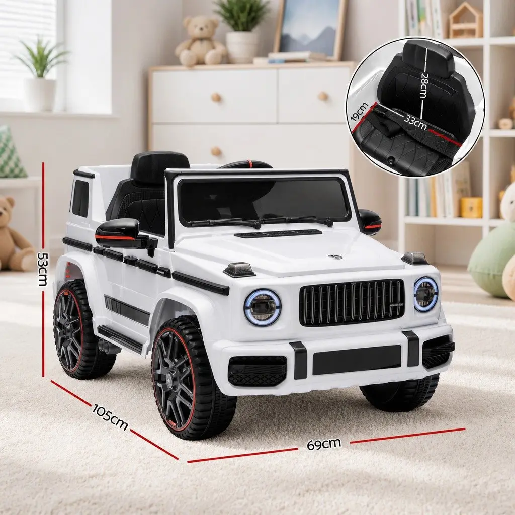 Kids Electric Ride On Car G63 Remote Control Toy White 3-4 Years