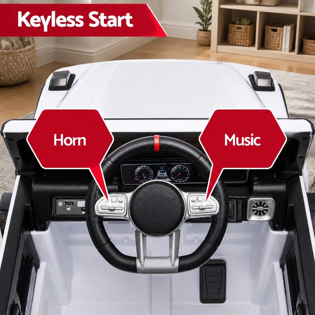 Kids Electric Ride On Car G63 Remote Control Toy White 3-4 Years