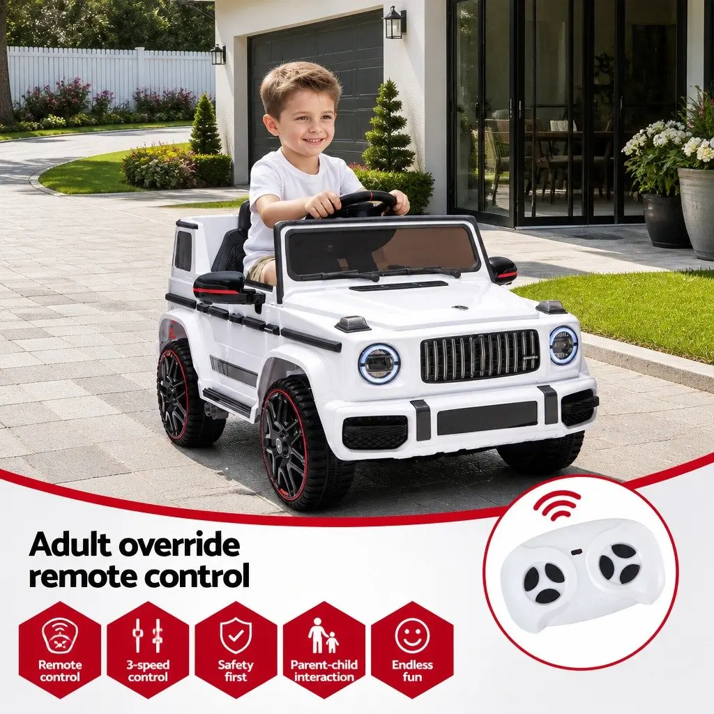 Kids Electric Ride On Car G63 Remote Control Toy White 3-4 Years