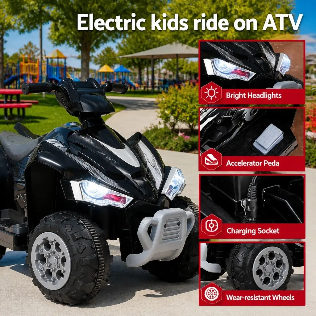Kids Ride On Car ATV Quad Electric Toy 12V Motor Outdoor Motorbike Black