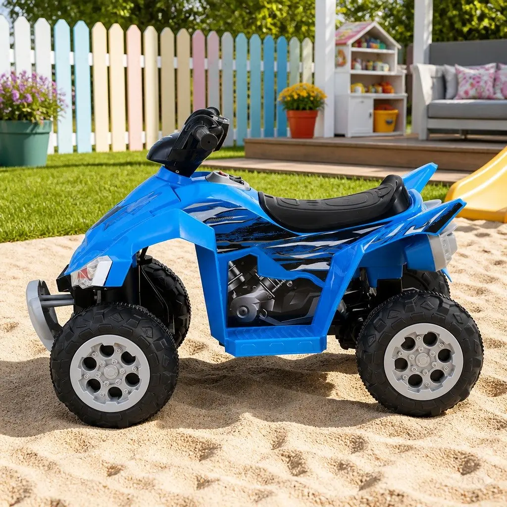 Kids Ride On Car Outdoor 12V Electric ATV Quad Motorbike Blue for Ages 3 and Up