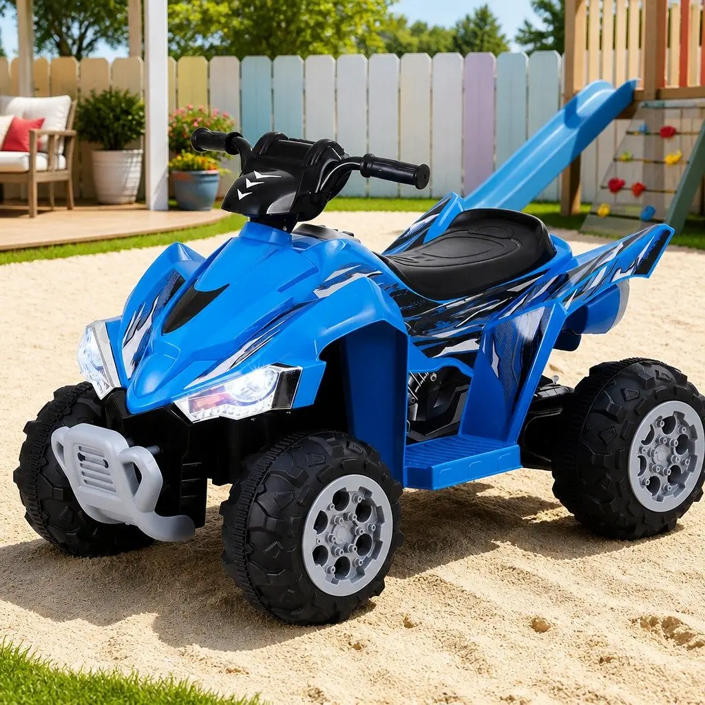 Kids Ride On Car Outdoor 12V Electric ATV Quad Motorbike Blue for Ages 3 and Up