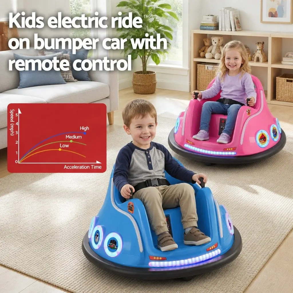 Kids Ride On Bumper Car Electric Toy with Remote Control Manual Joystick 360
