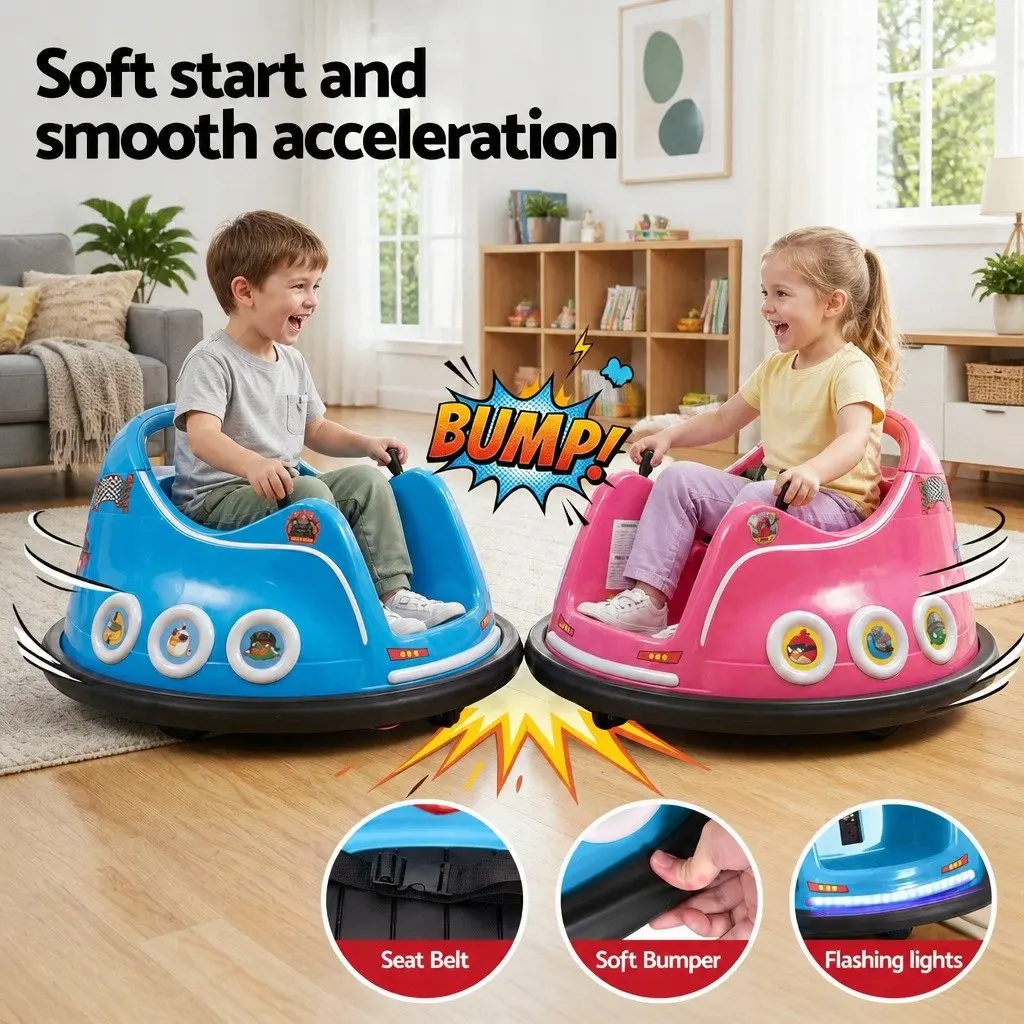 Kids Ride On Bumper Car Electric Toy with Remote Control Manual Joystick 360