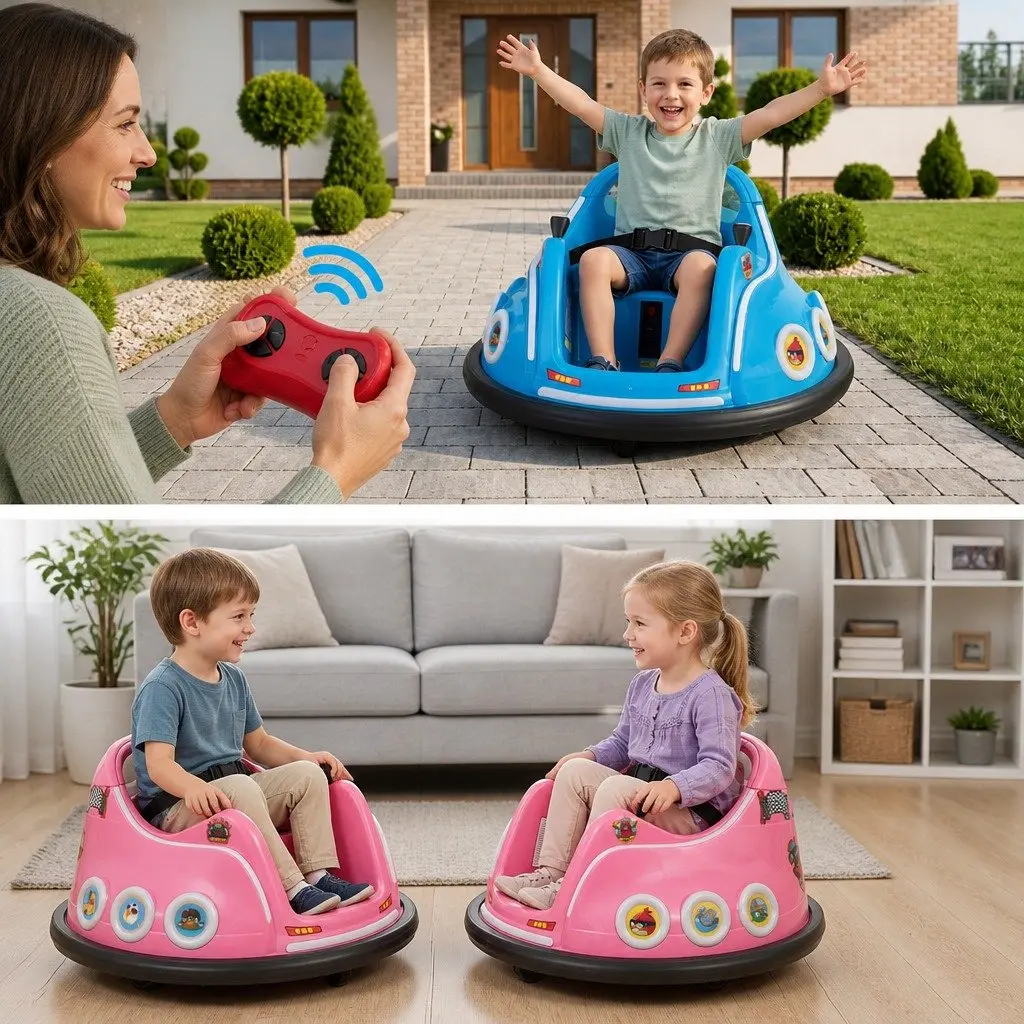 Kids Ride On Bumper Car Electric Toy with Remote Control Manual Joystick 360