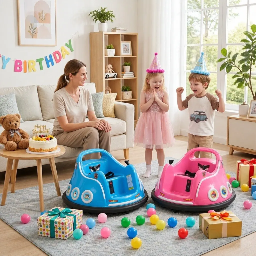 Kids Ride On Bumper Car Electric Toy with Remote Control Manual Joystick 360