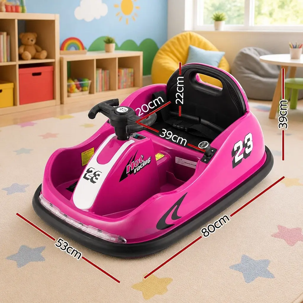 Kids Ride On Bumper Car 6V Electric Toy Remote Control Steering Wheel Pink