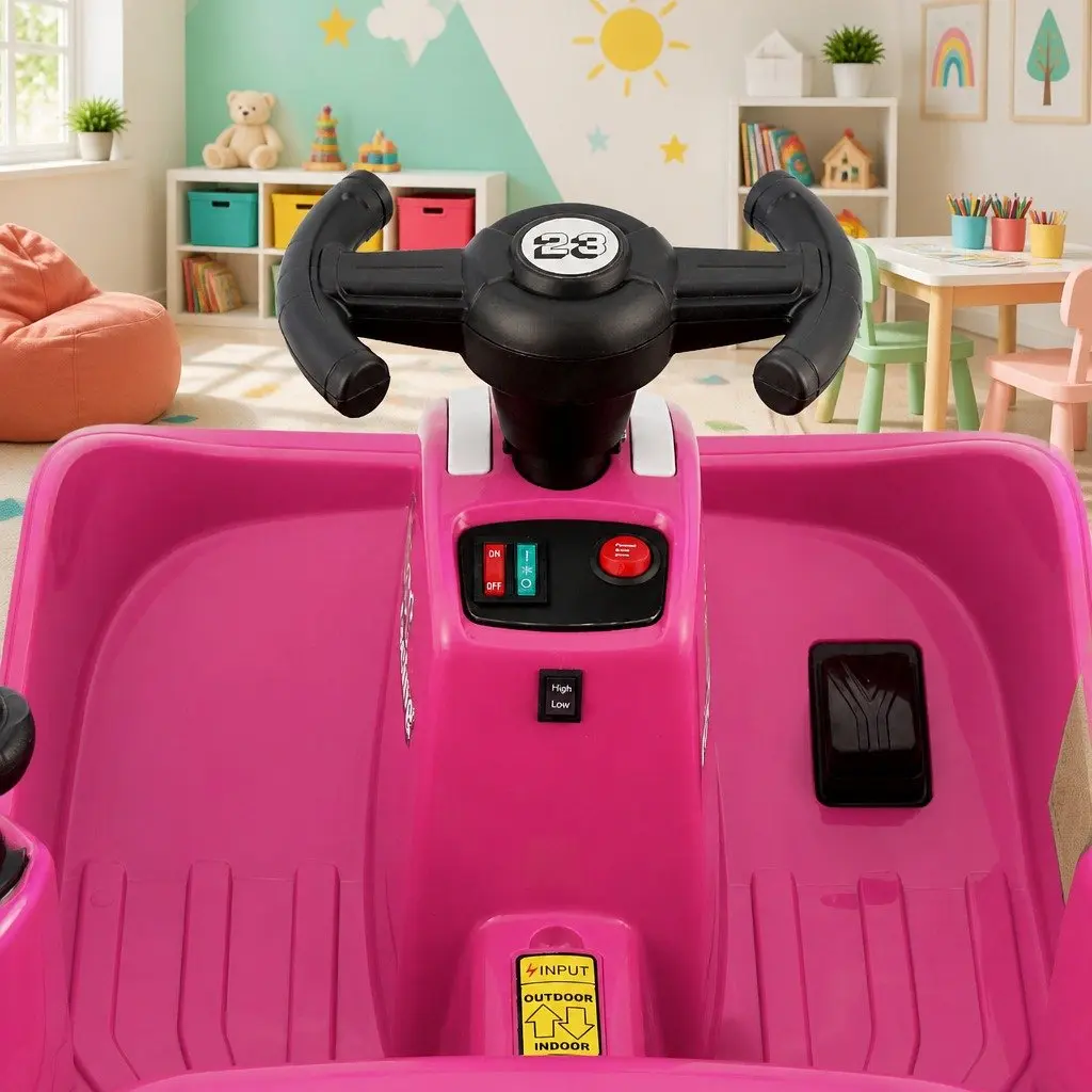 Kids Ride On Bumper Car 6V Electric Toy Remote Control Steering Wheel Pink