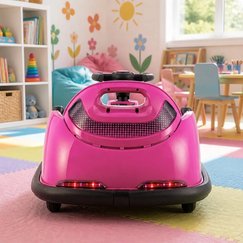 Kids Ride On Bumper Car 6V Electric Toy Remote Control Steering Wheel Pink