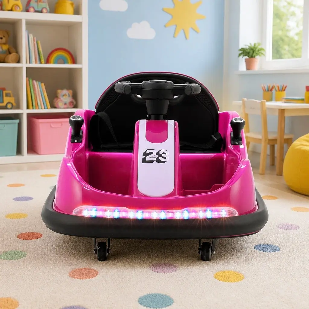 Kids Ride On Bumper Car 6V Electric Toy Remote Control Steering Wheel Pink