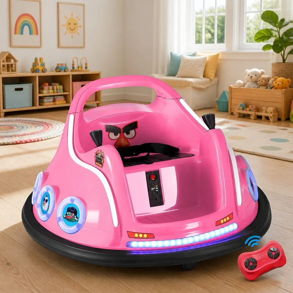 Ride On Car for Kids Pink 73cm with Joystick Remote Control Music LED Lights