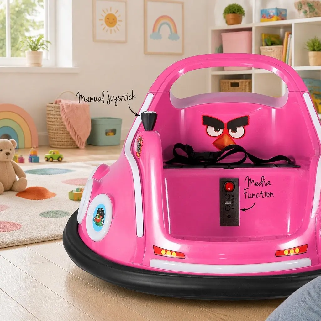 Ride On Car for Kids Pink 73cm with Joystick Remote Control Music LED Lights