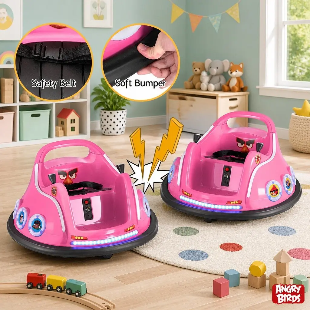 Ride On Car for Kids Pink 73cm with Joystick Remote Control Music LED Lights