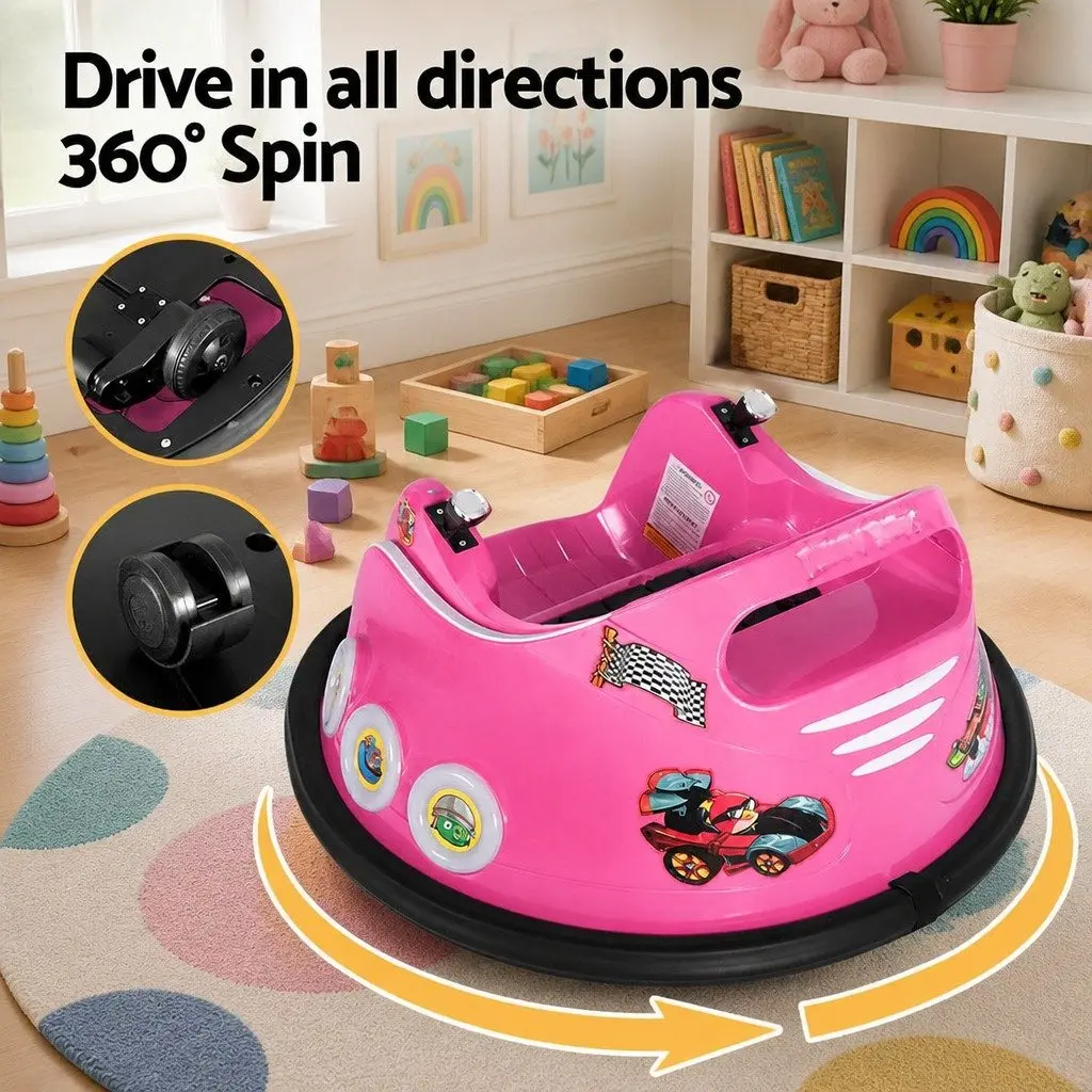Ride On Car for Kids Pink 73cm with Joystick Remote Control Music LED Lights