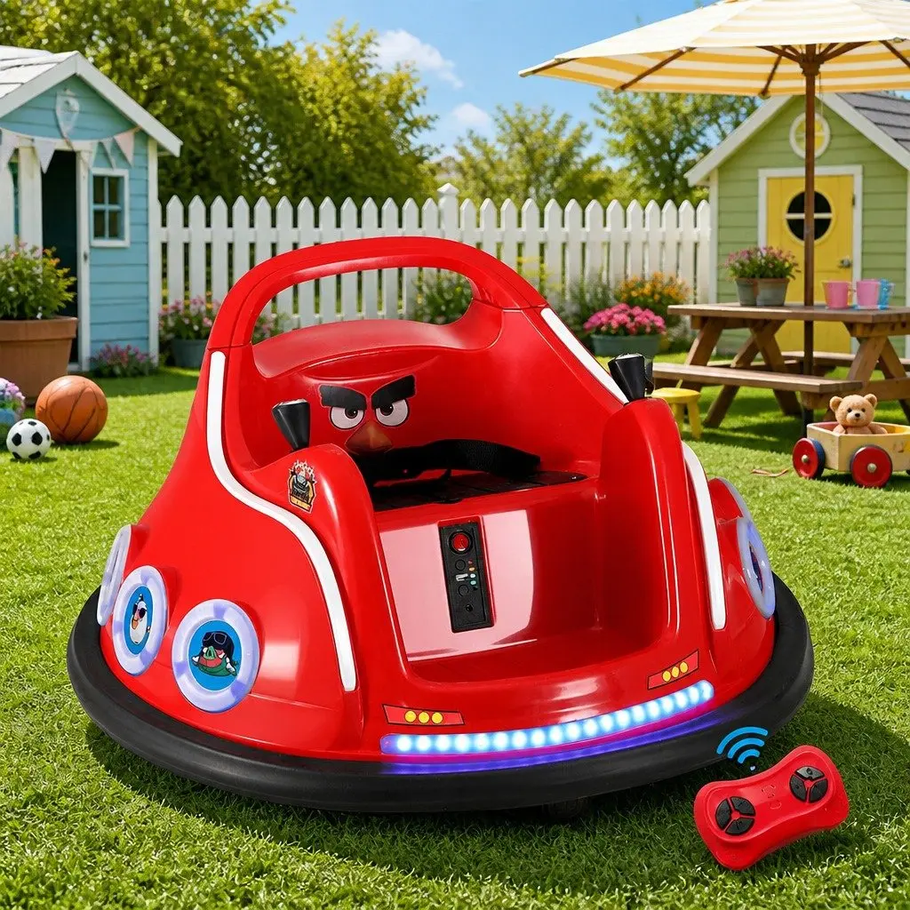 Ride On Bumper Car for Kids Red 6V Joystick Remote Control Vehicle