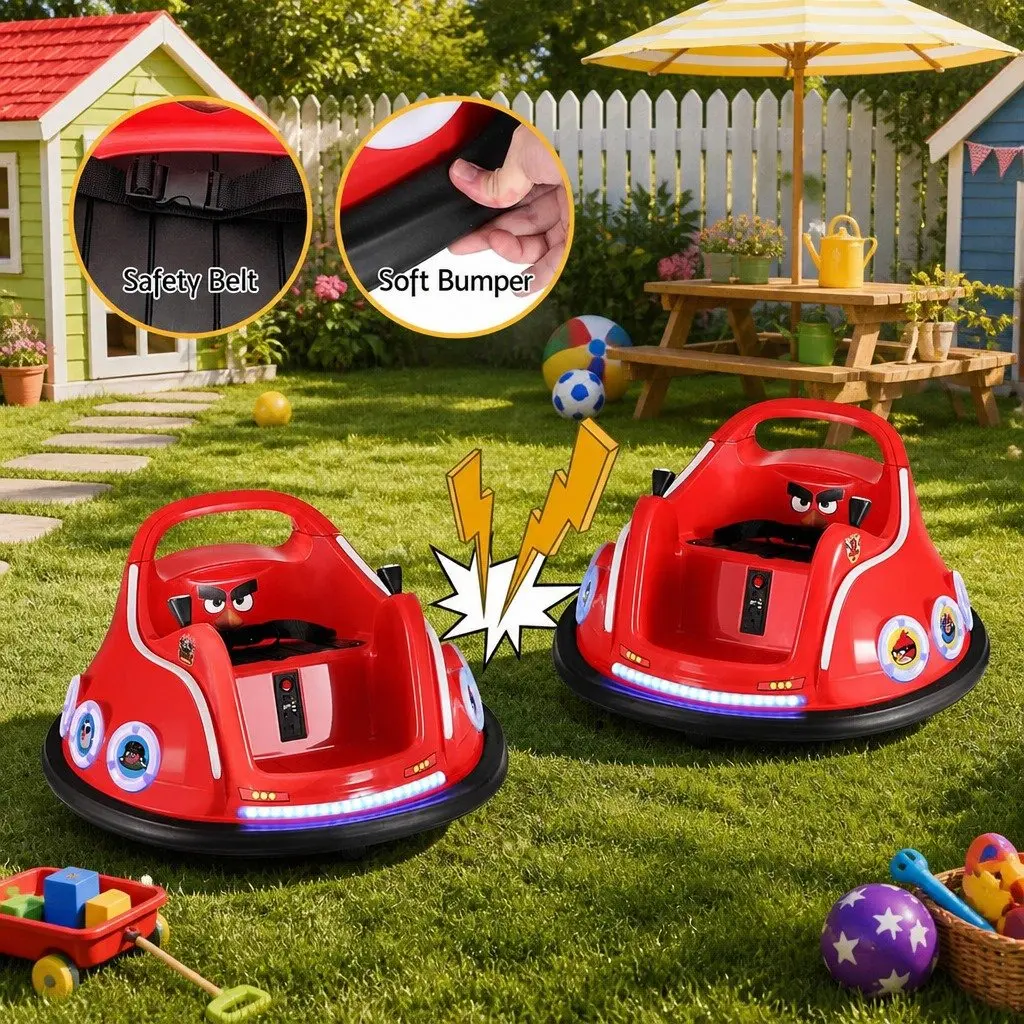 Ride On Bumper Car for Kids Red 6V Joystick Remote Control Vehicle