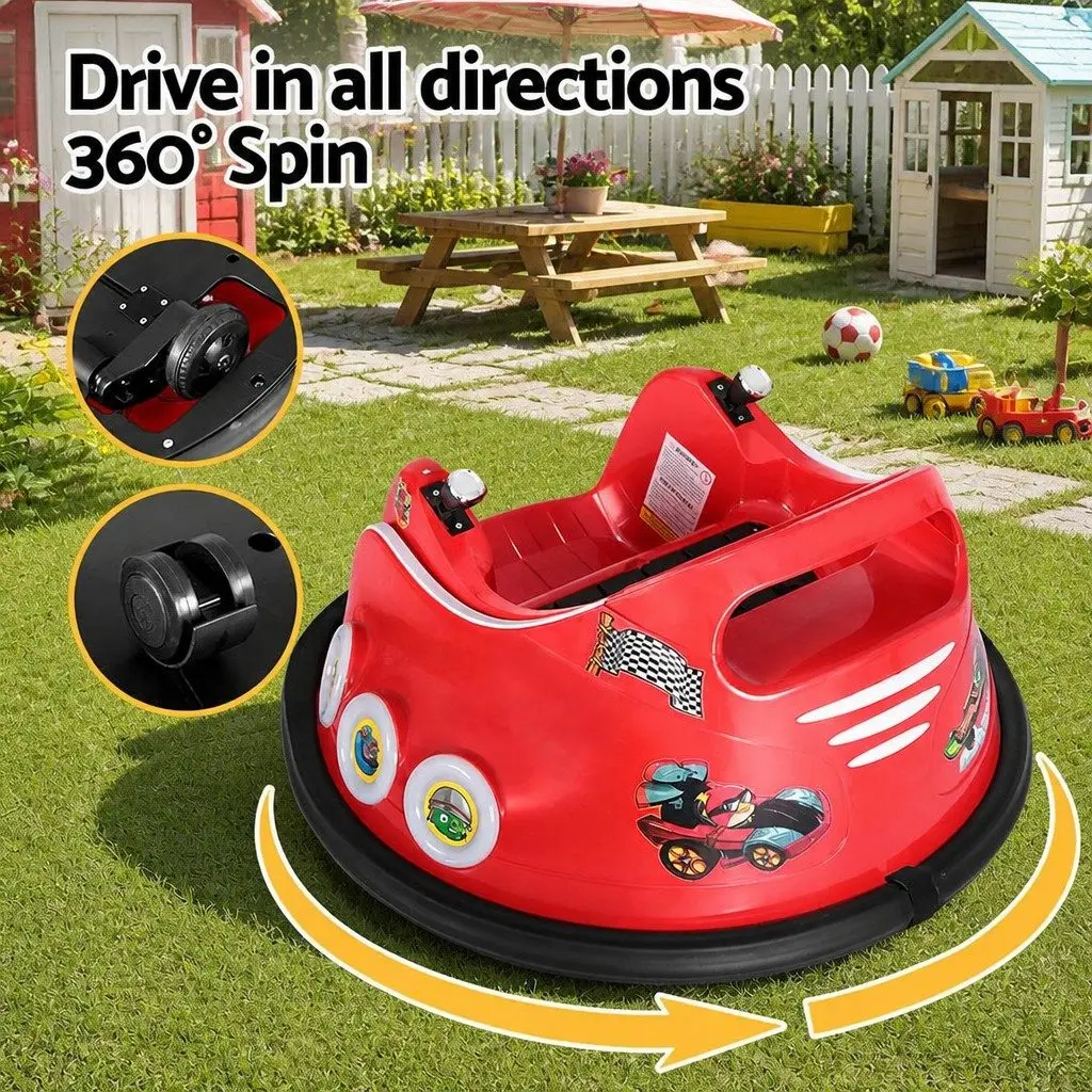 Ride On Bumper Car for Kids Red 6V Joystick Remote Control Vehicle