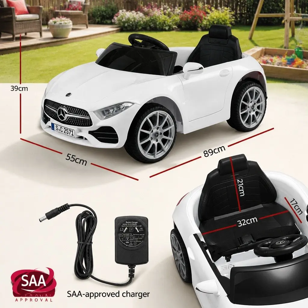 Kids Ride On Car Outdoor White 89cm x 55cm x 39cm 3 Years and Up