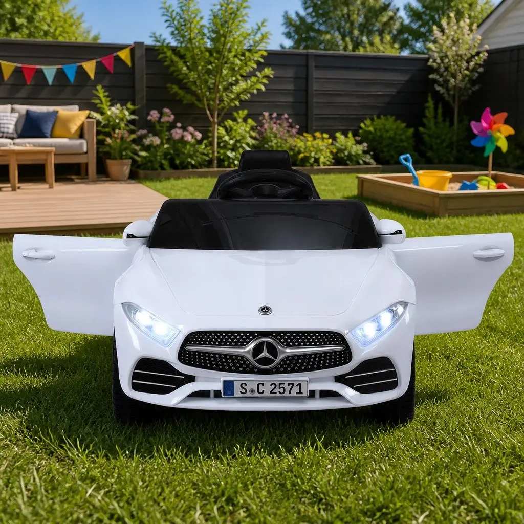 Kids Ride On Car Outdoor White 89cm x 55cm x 39cm 3 Years and Up