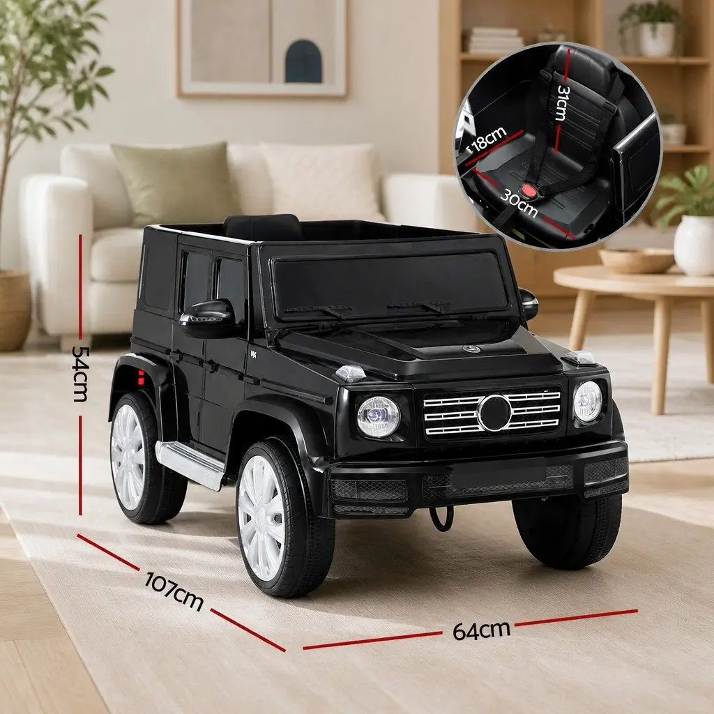 Ride On Car for Kids Black 12V Electric Toy with Remote Control