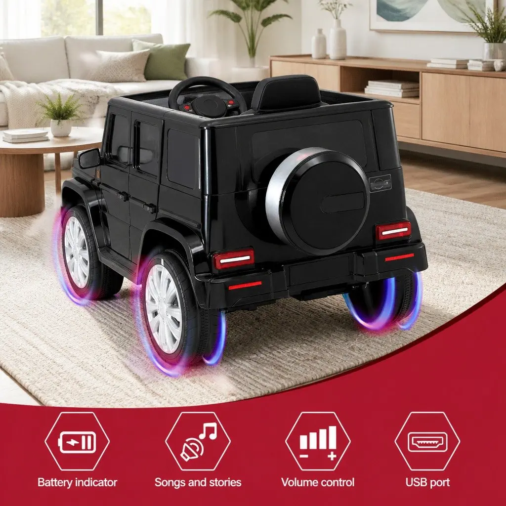 Ride On Car for Kids Black 12V Electric Toy with Remote Control