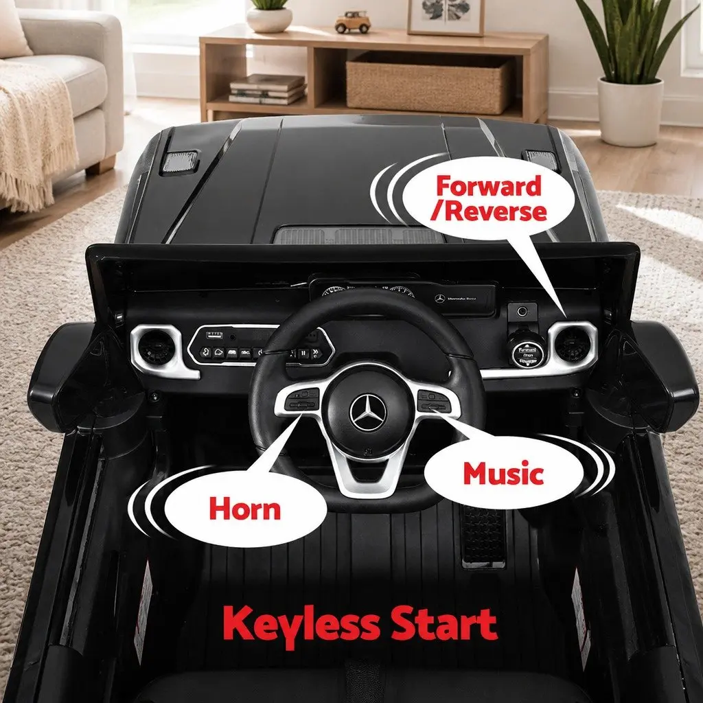 Ride On Car for Kids Black 12V Electric Toy with Remote Control