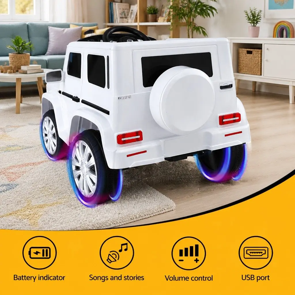 Ride On Car for Kids 12V Electric Toy with Remote Control White