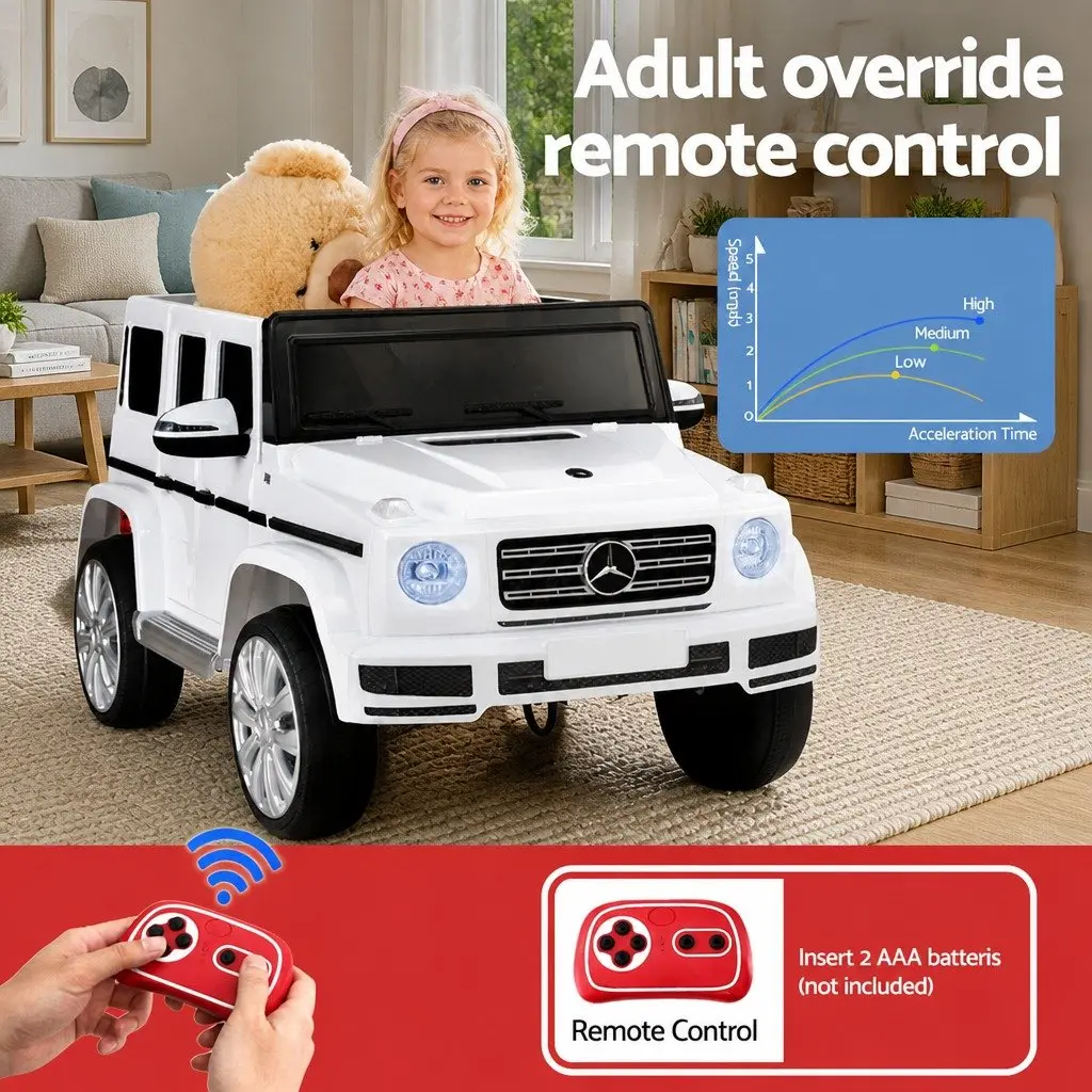 Ride On Car for Kids 12V Electric Toy with Remote Control White