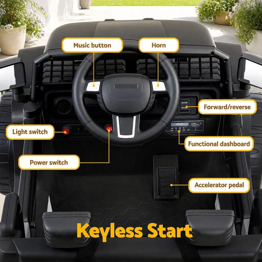 Kids Ride On Car Jeep Black 12V Battery Remote Control