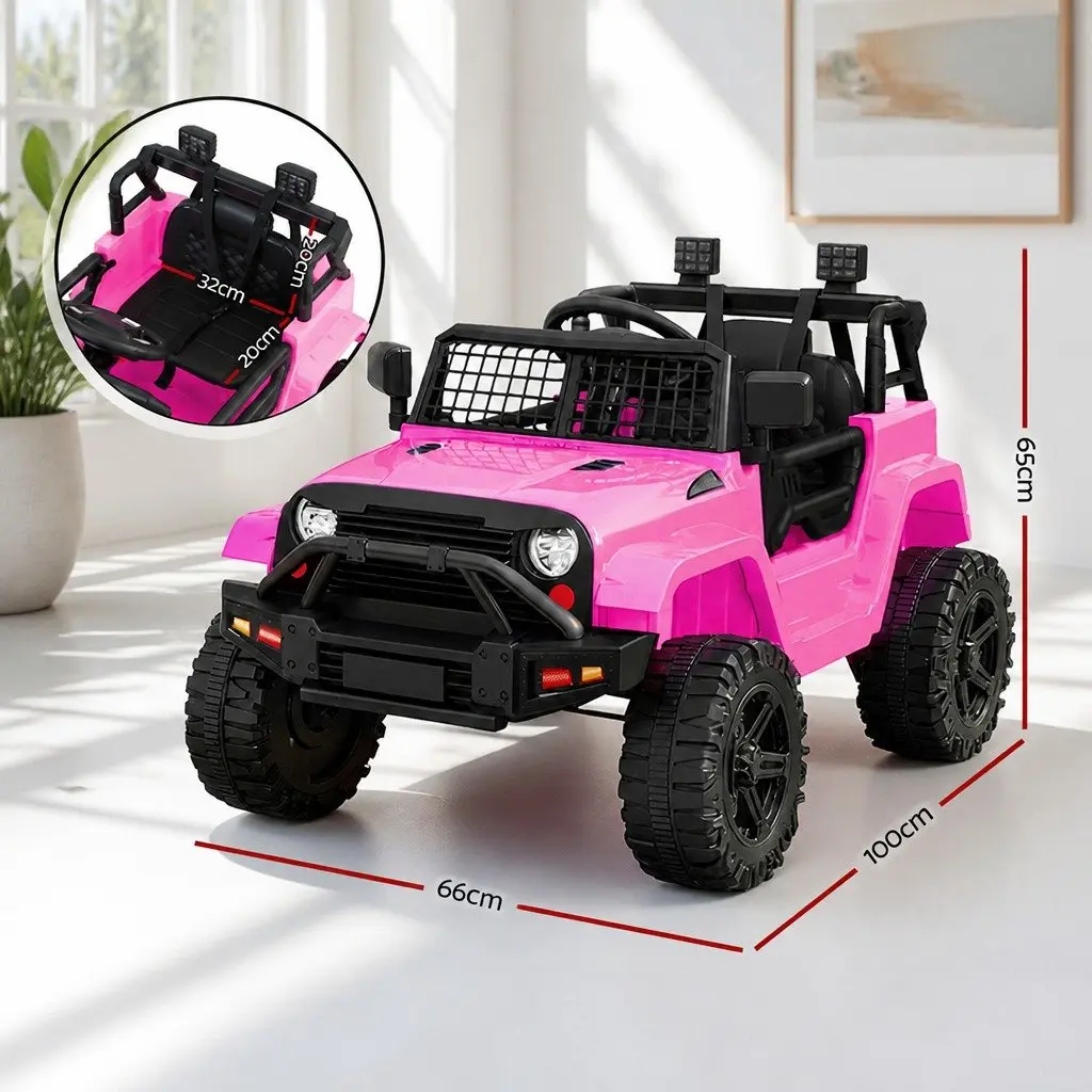 Kids Electric Ride On Car 12V Jeep Toy Remote Control Pink Girls Boys Gift
