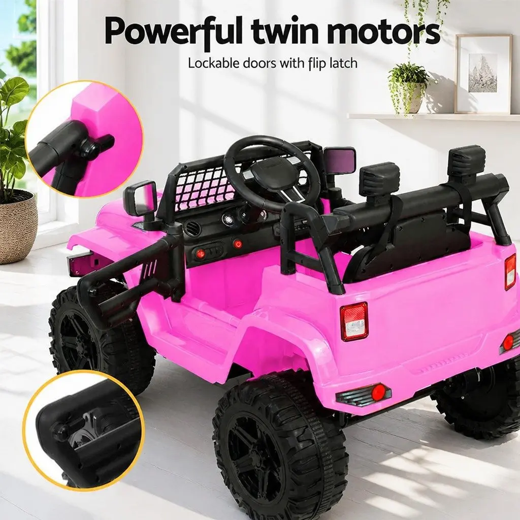 Kids Electric Ride On Car 12V Jeep Toy Remote Control Pink Girls Boys Gift