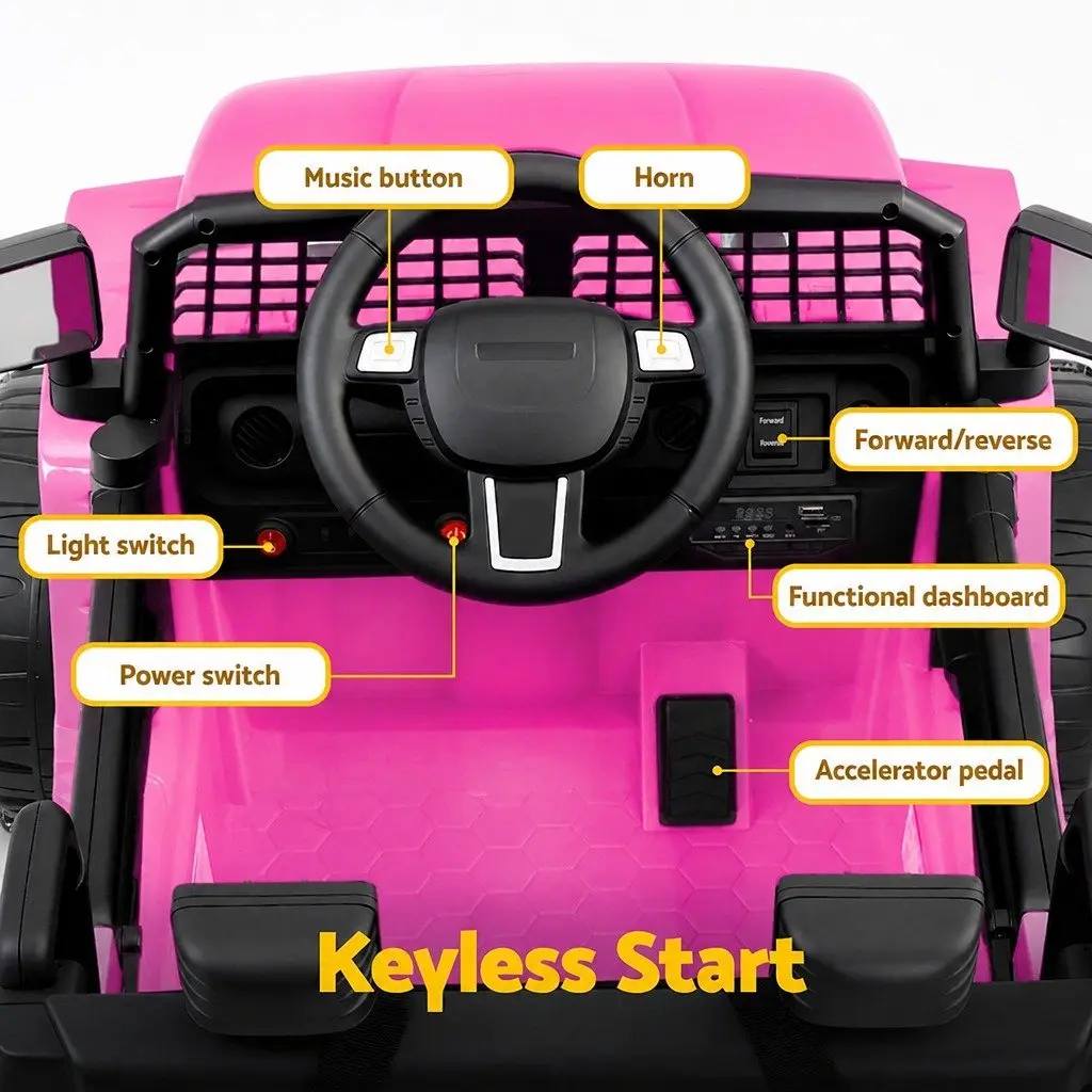 Kids Electric Ride On Car 12V Jeep Toy Remote Control Pink Girls Boys Gift
